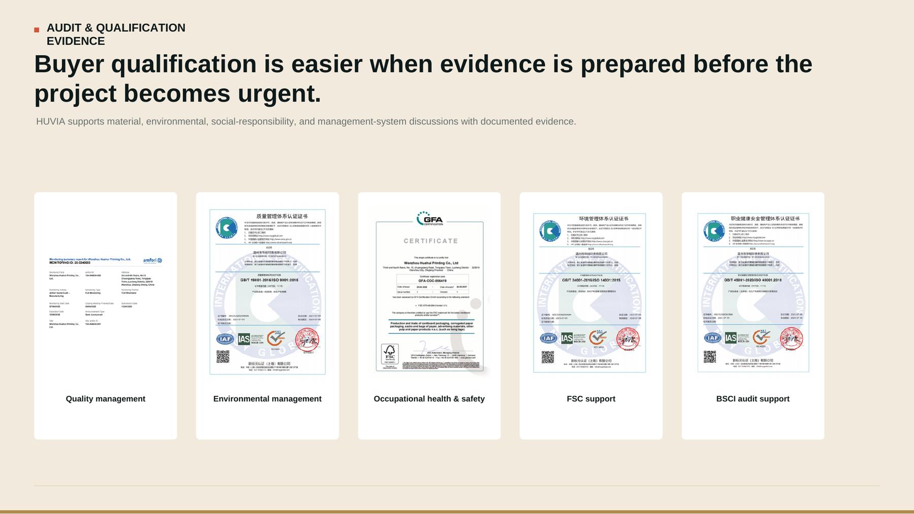 Masked qualification evidence preview